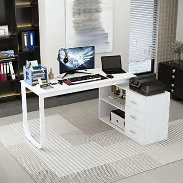 FAMAPY 55.1” Glass Desk Office Desk with Wooden Frame Legs, Writing Desk Computer Desk for Home Office 23.6”D x 55.1”W x 29.9”H