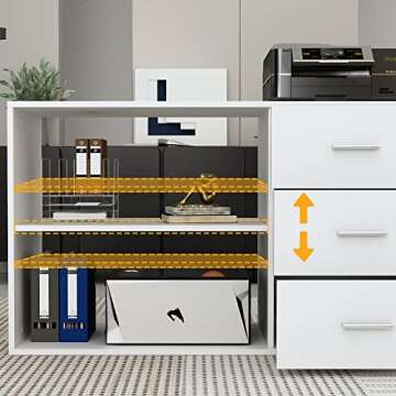 FAMAPY 55.1” Glass Desk Office Desk with Wooden Frame Legs, Writing Desk Computer Desk for Home Office 23.6”D x 55.1”W x 29.9”H