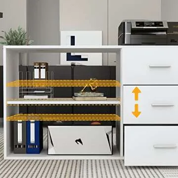 FAMAPY 55.1” Glass Desk Office Desk with Wooden Frame Legs, Writing Desk Computer Desk for Home Office 23.6”D x 55.1”W x 29.9”H