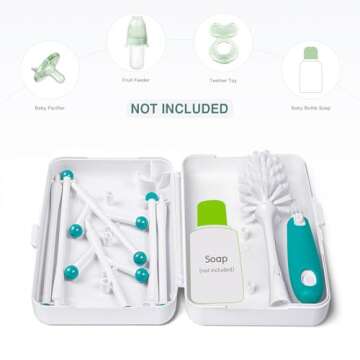 Termichy Travel Baby Bottle Drying Rack, Compact Size with Large Capacity for Working Mom, Visit Families, Friends or Camping with Baby Teal