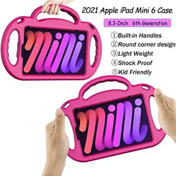 Durable Kids Case for iPad Mini 7 & 6 with Strap
