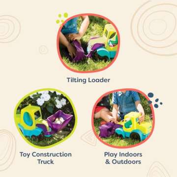 B. toys- 18” Sand Truck- Water Play- Excavator Toy Truck for Toddlers - Loadie Loader 18 months + Beach Toys/Sand Toys