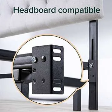 Sturdy ZINUS Compack Metal Bed Frame with Headboard Compatibility