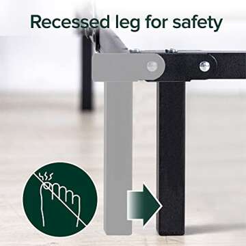 ZINUS Compack Metal Bed Frame, 7 Inch Support for Box Spring and Mattress Set, Black, Queen