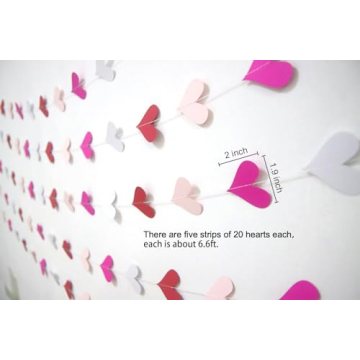 Valentine Garland 5 pcs 100 Hearts Perfect for Celebrations