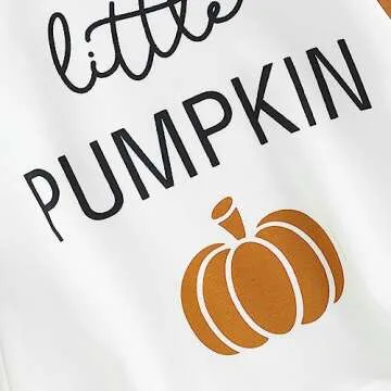 Endorothii Baby Halloween Clothes Girl Boy Little Pumpkin Romper Sweatshirt Long Sleeves Bubble Bodysuit Outfit (Little Pumpkin, 0-3 Months)