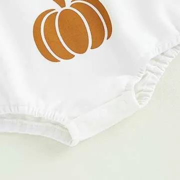 Endorothii Baby Halloween Clothes Girl Boy Little Pumpkin Romper Sweatshirt Long Sleeves Bubble Bodysuit Outfit (Little Pumpkin, 0-3 Months)