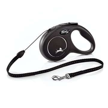 FLEXI New Classic Cord Retractable Dog Leash for Small Dogs up to 26 lbs. – 16 ft., Black | Tangle...