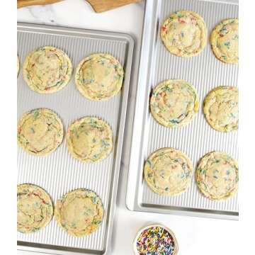 USA Pan Bakeware Cookie Sheet, Warp Resistant Nonstick Baking Pan, Made in the USA from Aluminized Steel, Large Set of 2