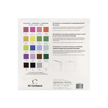 AMERICAN CRAFTS Variety Pack Primaries 60 Sheets of 12 x 12 Inch Cardstock (376982)