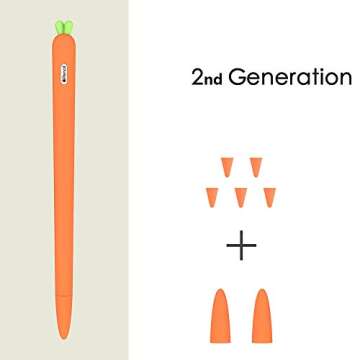 Love Mei for Apple Pencil Silicone Holder Sleeve for 2nd Generation Protective Skin Cover Magnetic c...