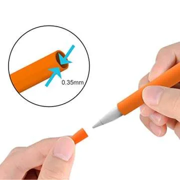 Love Mei for Apple Pencil Silicone Holder Sleeve for 2nd Generation Protective Skin Cover Magnetic case and Nib Cover Non-Slip Smooth Grip Cute Carrot Accessories for iPad Pro