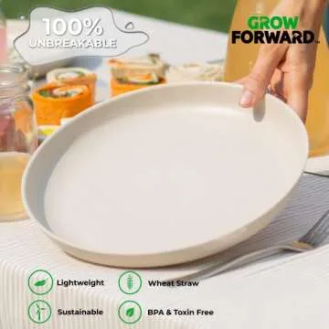 Grow Forward Eco-Friendly Wheat Straw Dinner Plates Set of 8