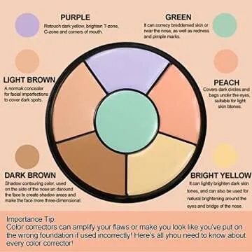 Color Corrector Palette, 6 in 1 Concealer Contour Palette, Color Corrector for Dark Circles,Redness,...