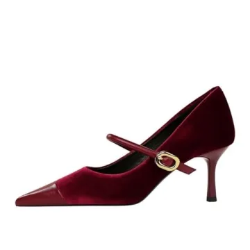 Stylish Burgundy Heeled Pumps for Women - Perfect for Weddings