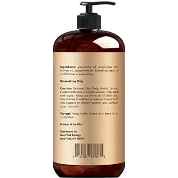 New York Biology Anti Cellulite Massage Oil 8 Fl. oz – Made with 100% Natural Oils – Sensual Body Oil for Massage Therapy, Muscle Relaxation and Deep Tissue