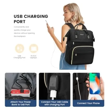 LOVEVOOK Stylish Waterproof Laptop Backpack for Women