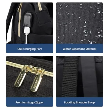 LOVEVOOK Stylish Waterproof Laptop Backpack for Women