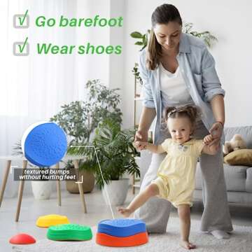 Balance Stepping Stones for Kids Toddlers Obstacle Course - 5 Durable Outdoor Toys Sensory Stepping ...