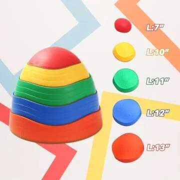 Balance Stepping Stones for Kids Toddlers Obstacle Course - 5 Durable Outdoor Toys Sensory Stepping Stones for Improving Toddler Coordination & Gross Motor Skills