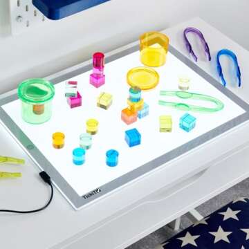 TickiT Ultra Bright LED Light Panel - In Home Learning Supplies for Sensory Play - Adjustable Bright...