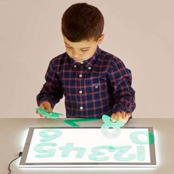 TickiT Ultra Bright LED Light Panel - In Home Learning Supplies for Sensory Play - Adjustable Brightness - Color and Shape Exploration on a Light Box