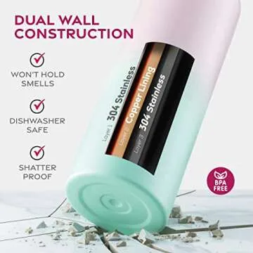 FineDine Insulated Water Bottle for Hot or Cold Drinks