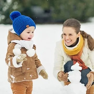 REDESS Cozy Baby Kids Knit Hat with Pom Pom Beanie