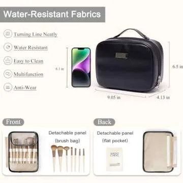 BAKLUCK Large Capacity Makeup Travel Bag with Double Clear Sided, Waterproof PU Leather - Ideal Trav...