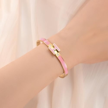 Elegant Hothink Gold Bangle Bracelet for Women