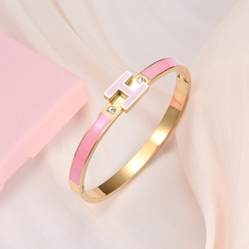 Elegant Hothink Gold Bangle Bracelet for Women