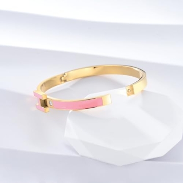 Elegant Hothink Gold Bangle Bracelet for Women