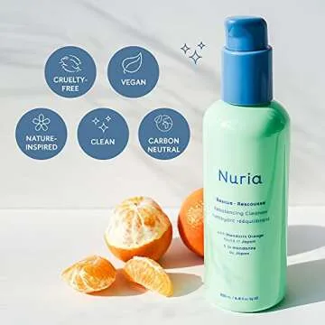 Nuria - Rescue Rebalancing Daily Facial Cleanser, Face Cleanser for Oily Skin, Troubled Skin Face Wash with Mandarin Orange, 200mL/6.8 fl oz