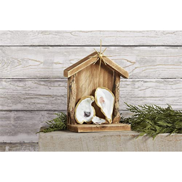 Mud Pie Oyster Christmas Nativity Scene in Gold