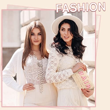 Kajaia Nylon Chenille Letter Makeup Pouches Stylish Durable Spacious