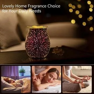 EQUSUPRO 3D Glass Electric Wax Warmer for Home Decor