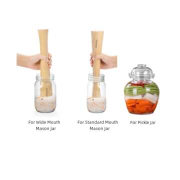 Aosnttol Sauerkraut Pounder, Wood Vegetable Fermentation Tamper, Cabbage Fermenting Food Tool 12 inc...