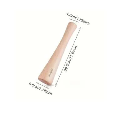 Aosnttol Sauerkraut Pounder, Wood Vegetable Fermentation Tamper, Cabbage Fermenting Food Tool 12 inches for Mason Jars