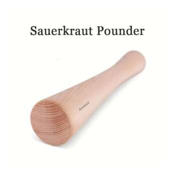 Aosnttol Sauerkraut Pounder, Wood Vegetable Fermentation Tamper, Cabbage Fermenting Food Tool 12 inches for Mason Jars