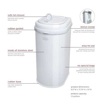Ubbi Pet Waste Pail Stainless Steel Odor Locking System