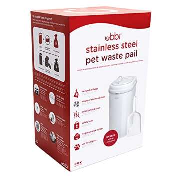 Ubbi Pet Waste Pail Stainless Steel Odor Locking System
