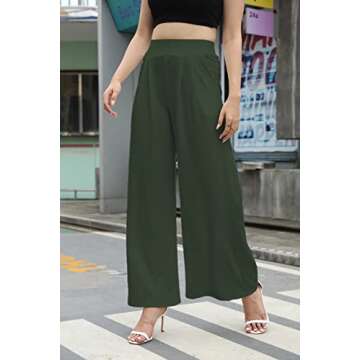 Stylish SHINFY Plus Size Wide Leg Pleated Palazzo Pants