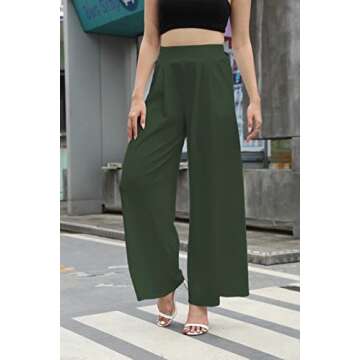 Stylish SHINFY Plus Size Wide Leg Pleated Palazzo Pants