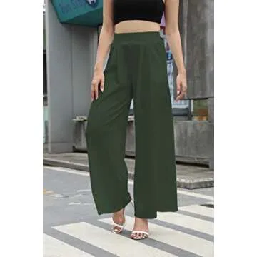 Stylish SHINFY Plus Size Wide Leg Pleated Palazzo Pants