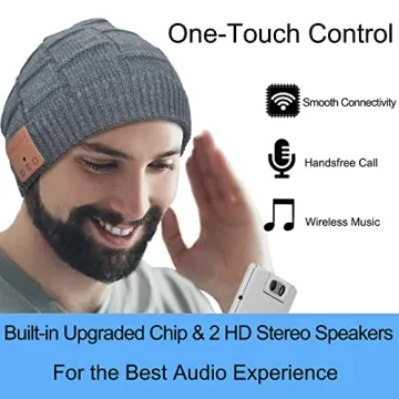 Wireless Beanie with Bluetooth Speakers Unique Tech Gift
