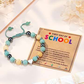 UPROMI Back to School Stuff Bracelet Mommy and Me, First Day of Kindergarten Preschool 1st 2nd 3rd 4th 5th Grade Gifts Mom Mother Daughter