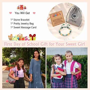UPROMI Back to School Stuff Bracelet Mommy and Me, First Day of Kindergarten Preschool 1st 2nd 3rd 4th 5th Grade Gifts Mom Mother Daughter