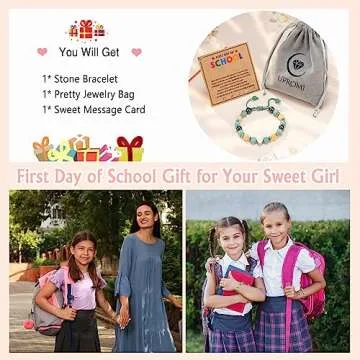 UPROMI Back to School Stuff Bracelet Mommy and Me, First Day of Kindergarten Preschool 1st 2nd 3rd 4th 5th Grade Gifts Mom Mother Daughter