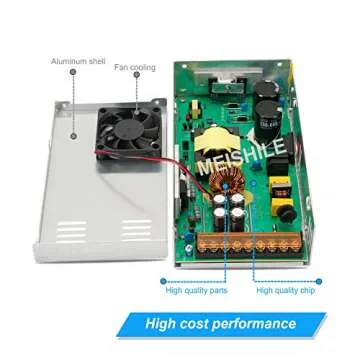 24V 15A 360W DC Switching Power Supply Adapter PSU AC-DC 24Volt Industrial Transformer Converter 0-12/10/7amps LED Drive Lamp Meter Electric Printer Heater Motor Pump Amplifier Fan SMPS 110V/220