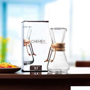 Chemex Pour-Over Glass Coffeemaker - Classic Series - 3-Cup - Exclusive Packaging
